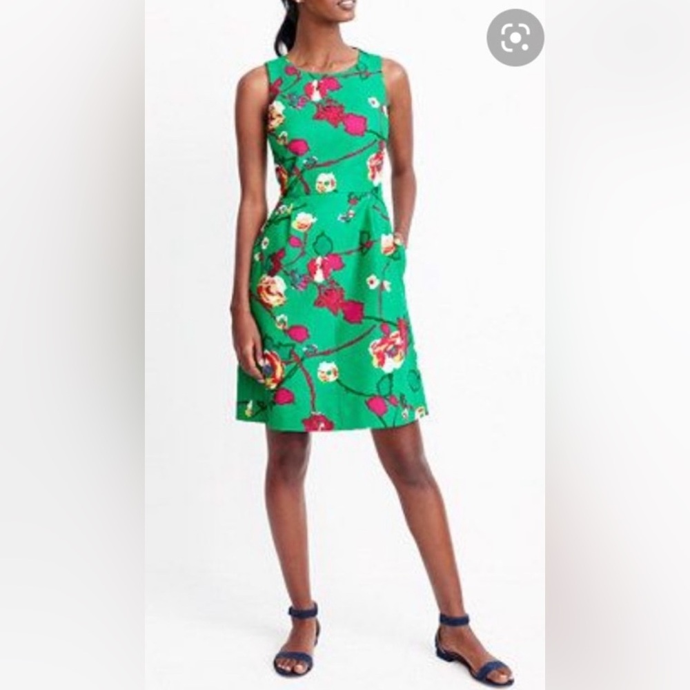 J Crew Green Floral Dress 00